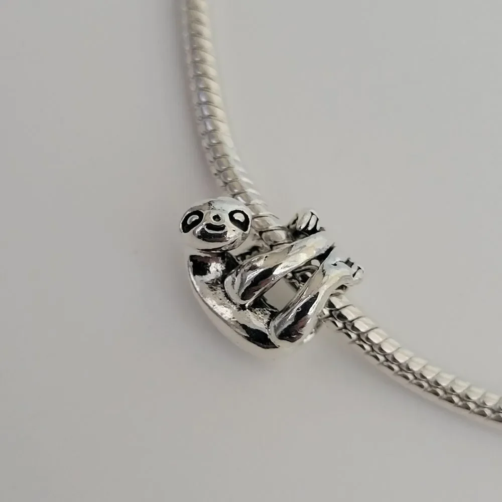 New! For Pandora Troll Charm Bracelet Silver Color Cute Sloth Wraparound Charm
